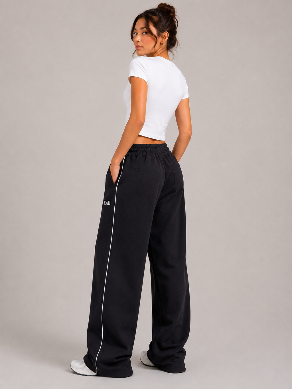 Reflective Wide-Leg Pants