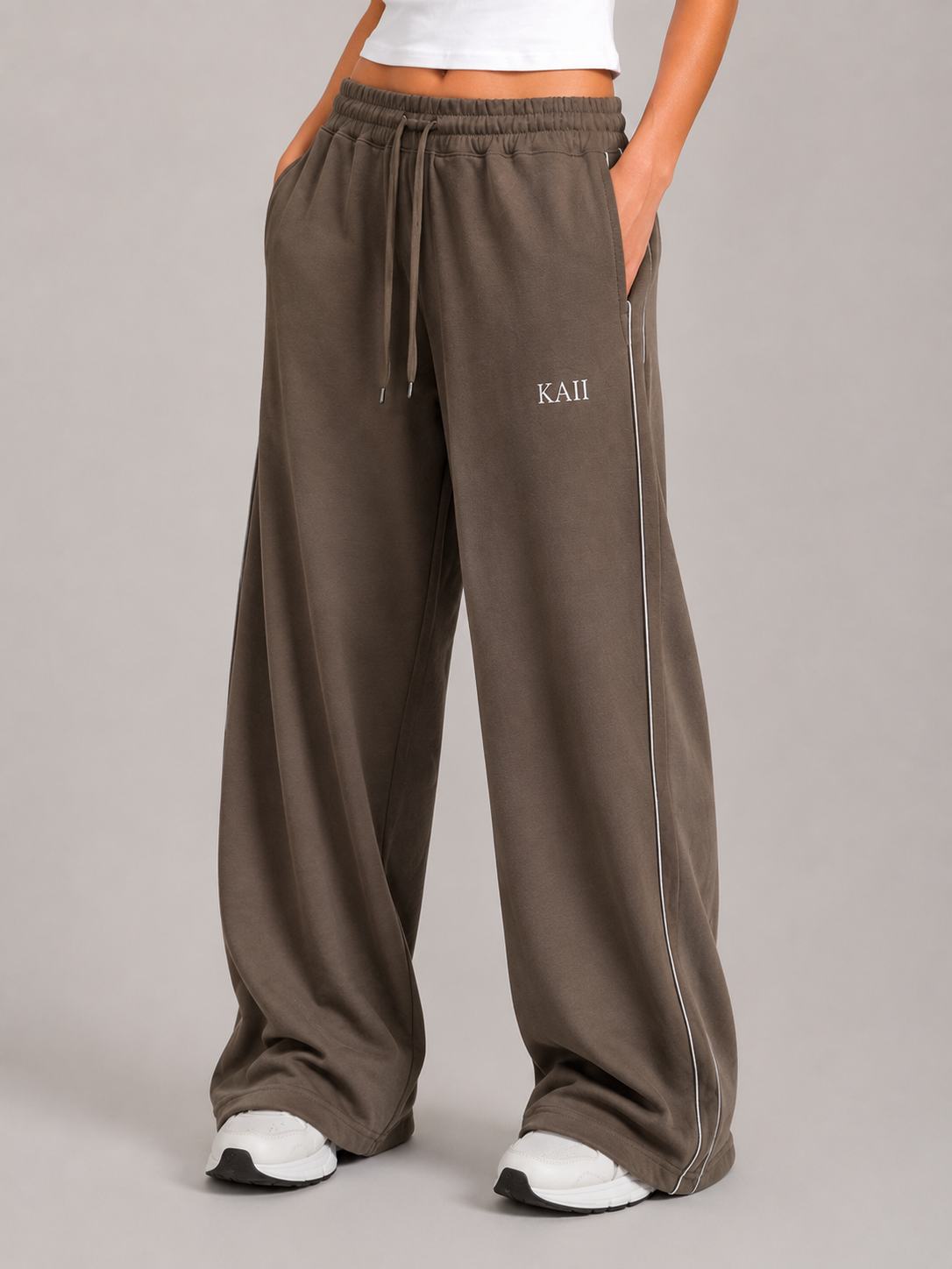 Reflective Wide-Leg Pants