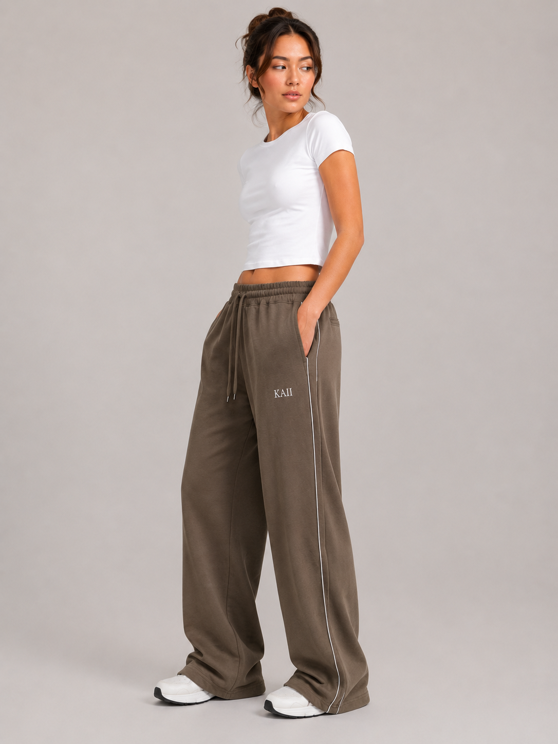 Reflective Wide-Leg Pants