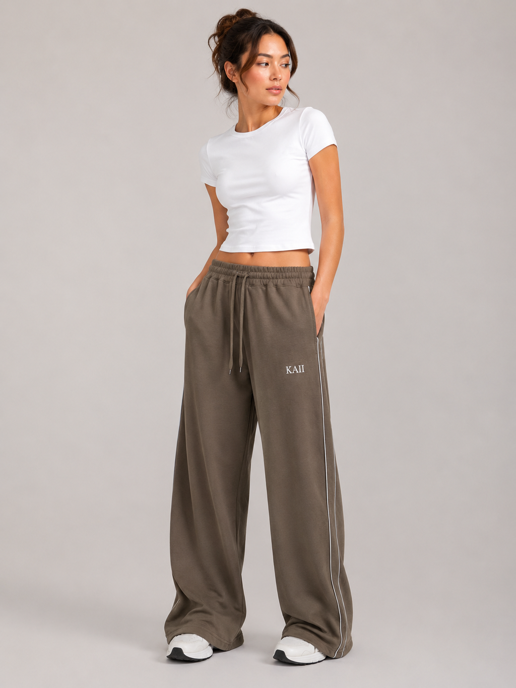 Reflective Wide-Leg Pants