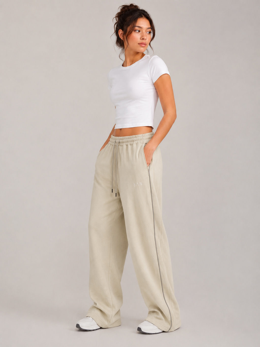 Reflective Wide-Leg Pants