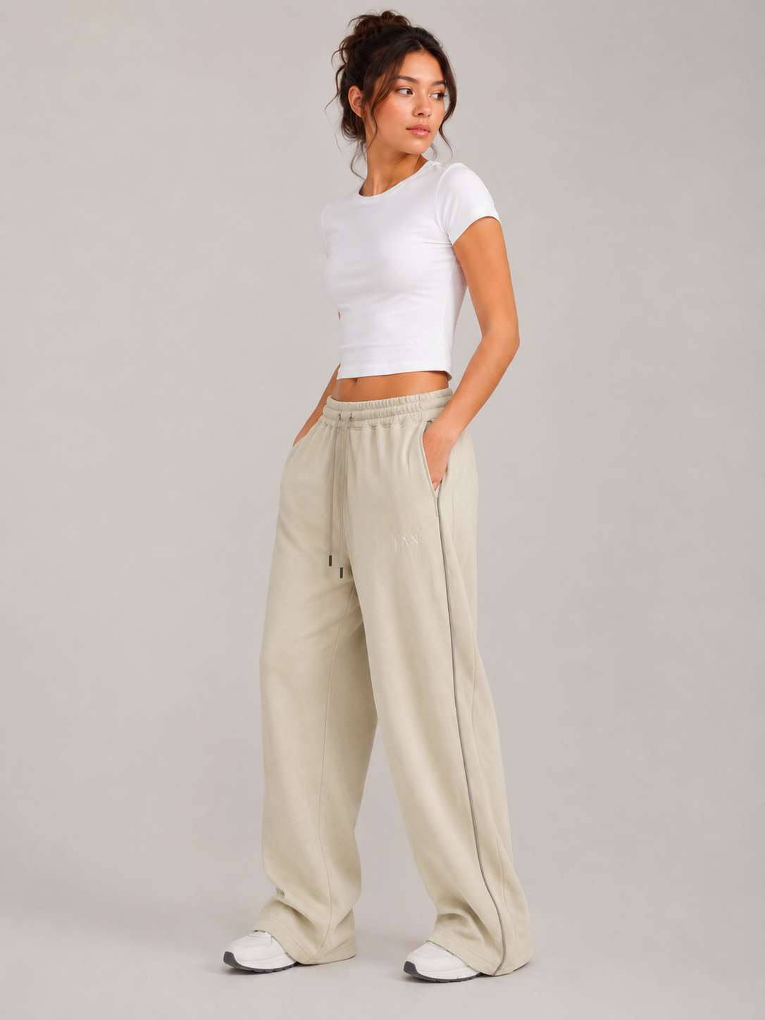 Reflective Wide-Leg Pants
