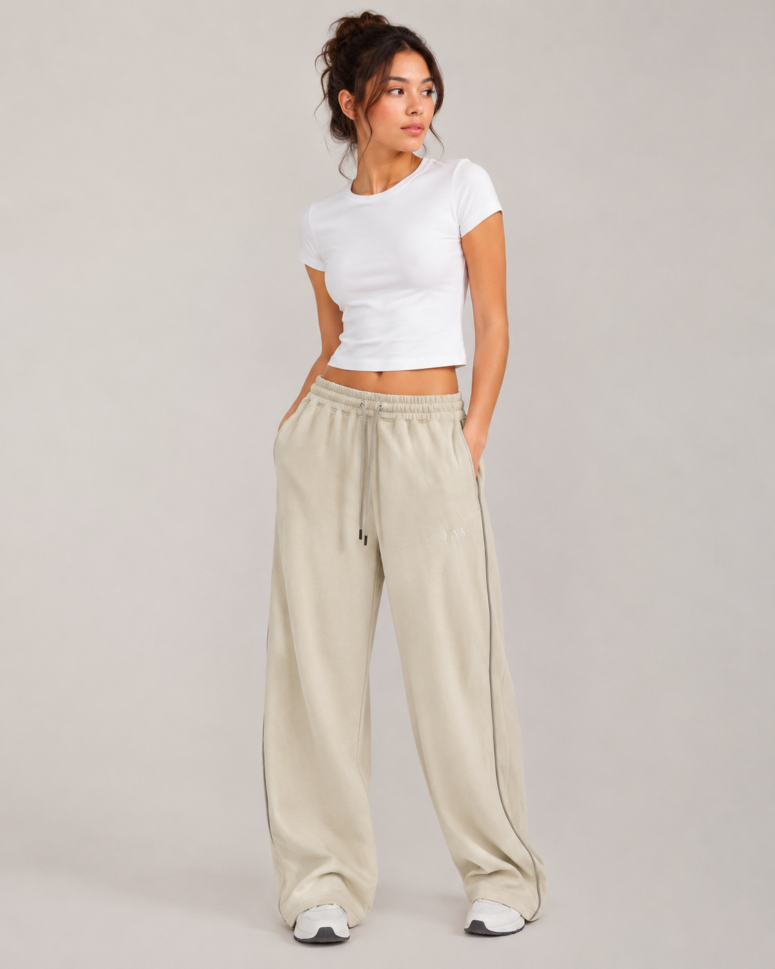 Reflective Wide-Leg Pants