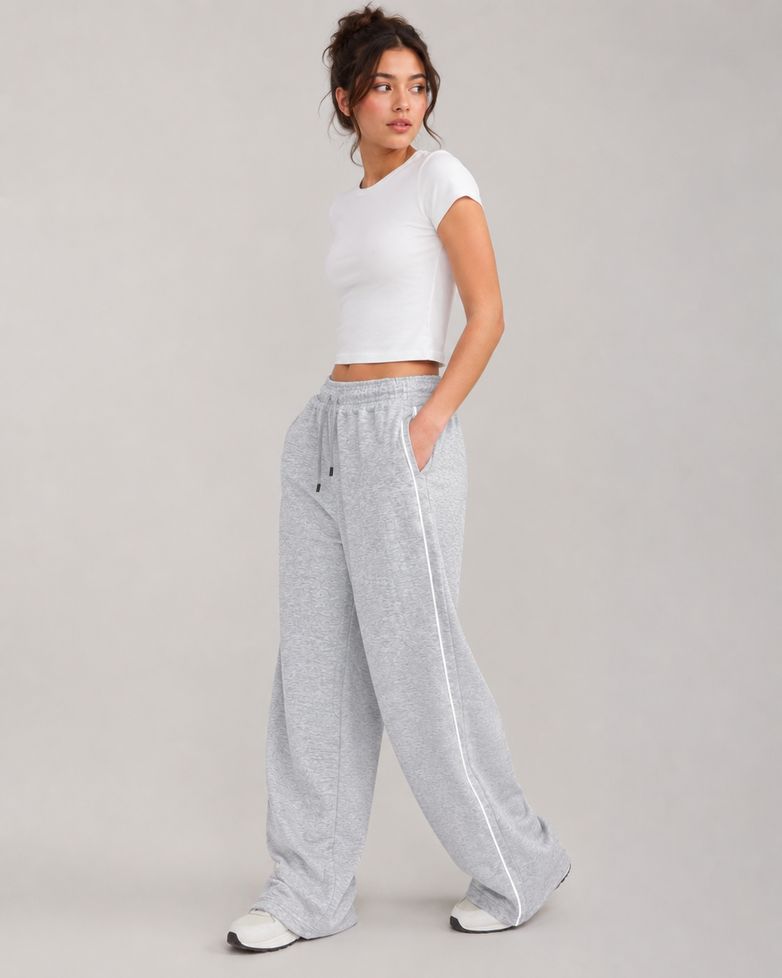 Reflective Wide-Leg Pants
