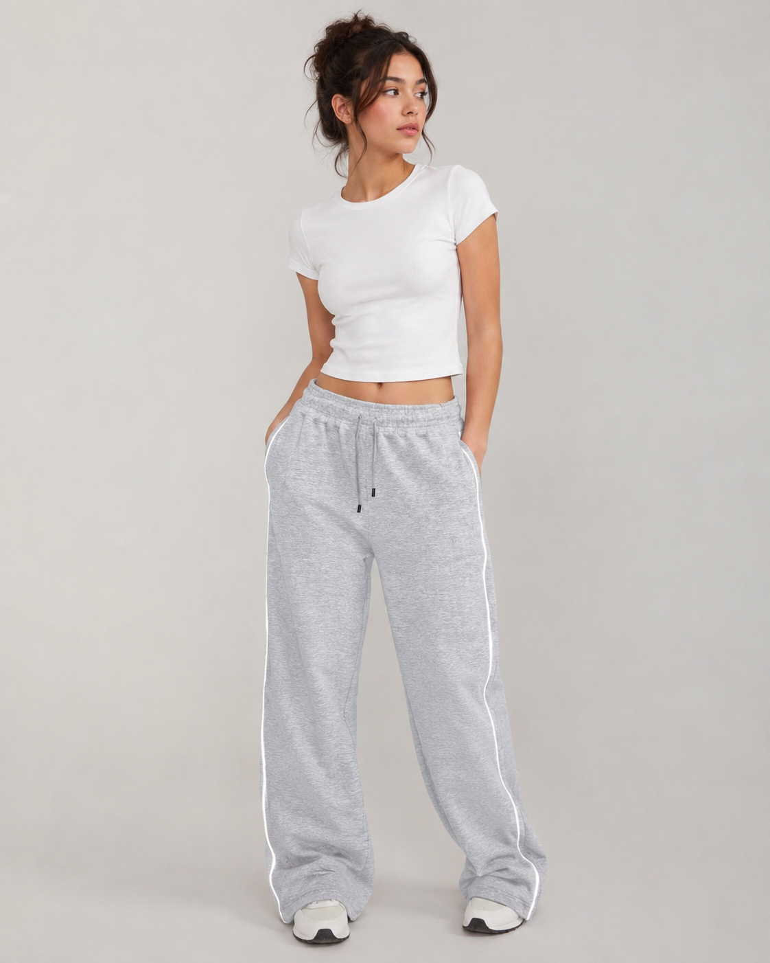 Reflective Wide-Leg Pants