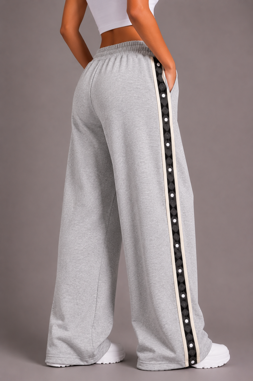 Side-Stripe Wide-Leg Pants