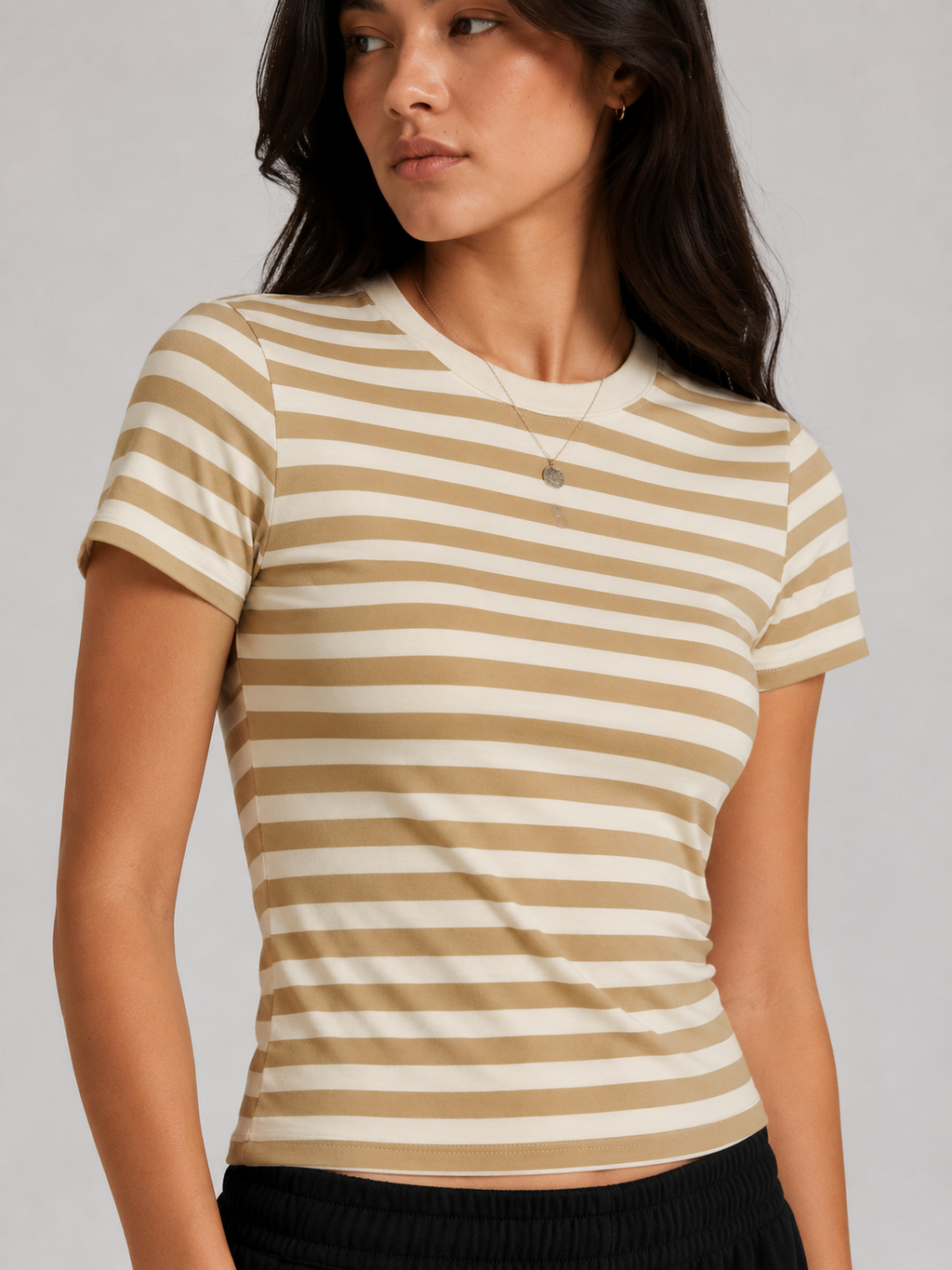 KAII Striped Cut-off Tops