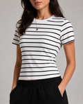 KAII Striped Cut-off Tops