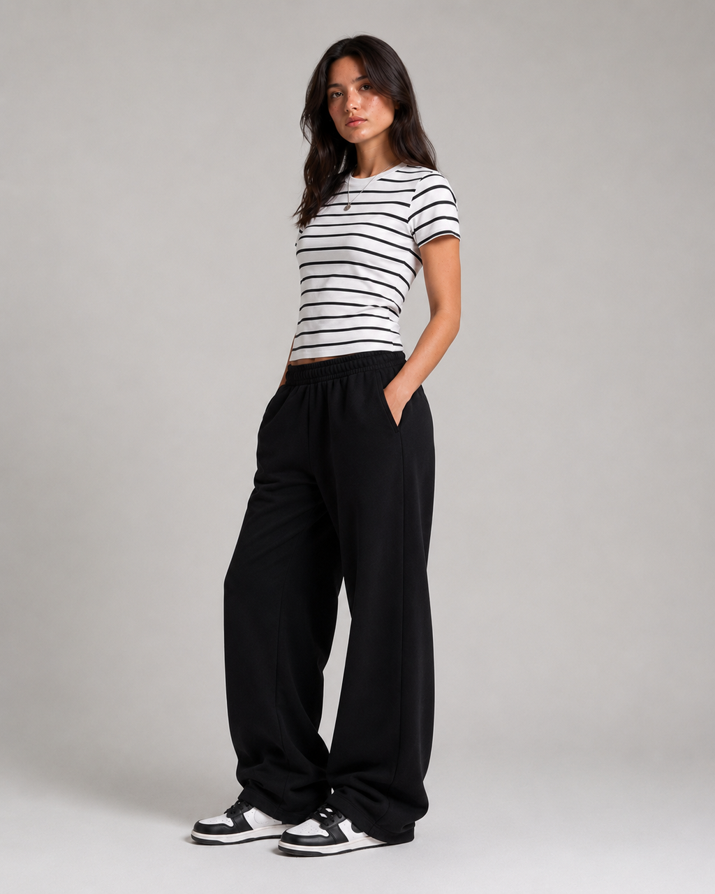 KAII Striped Cut-off Tops
