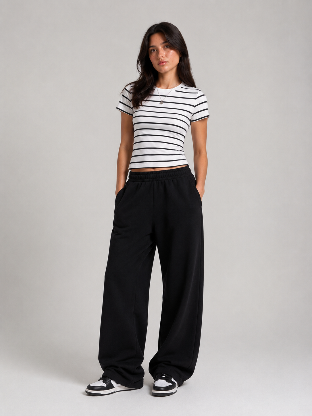 KAII Striped Cut-off Tops