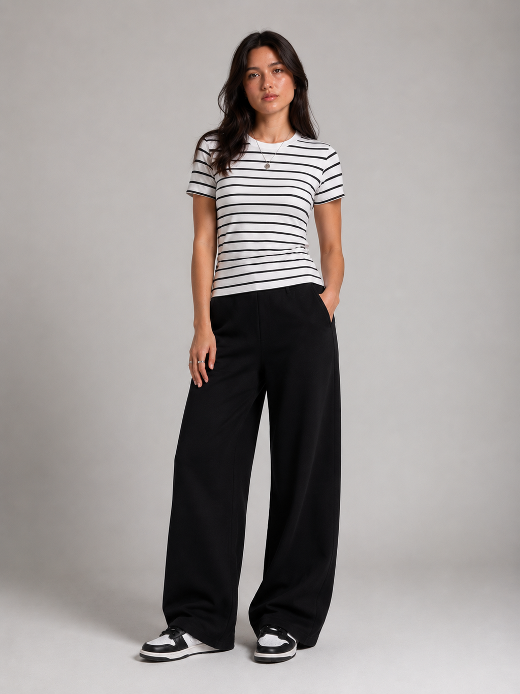 KAII Striped Cut-off Tops