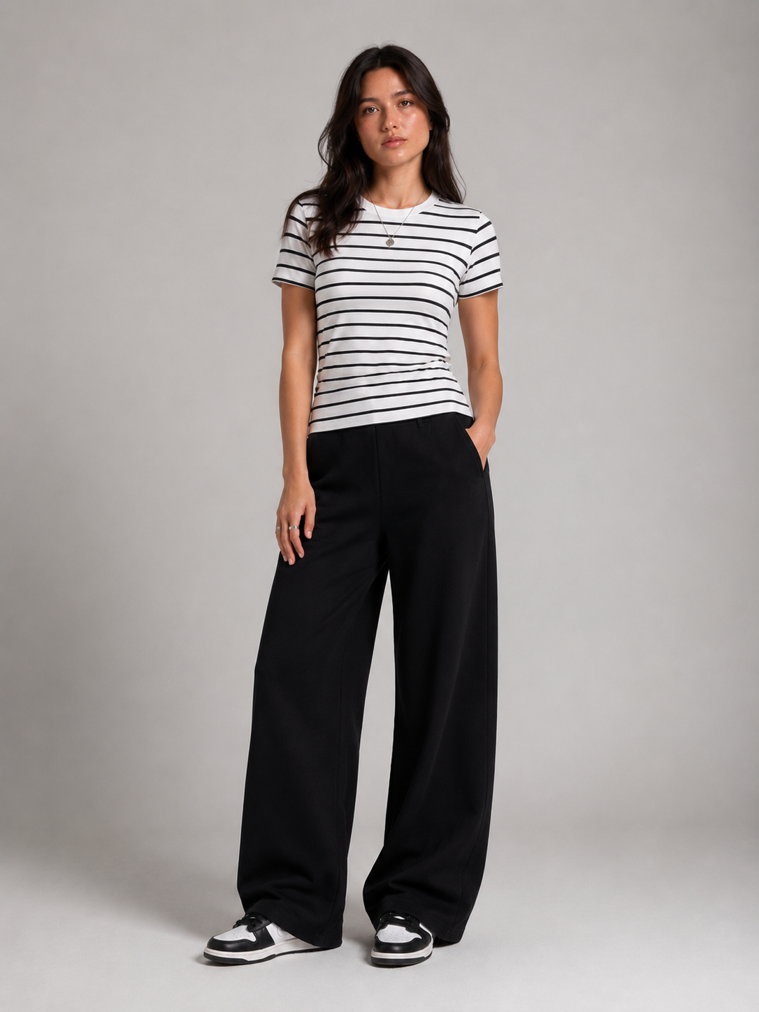 KAII Striped Cut-off Tops