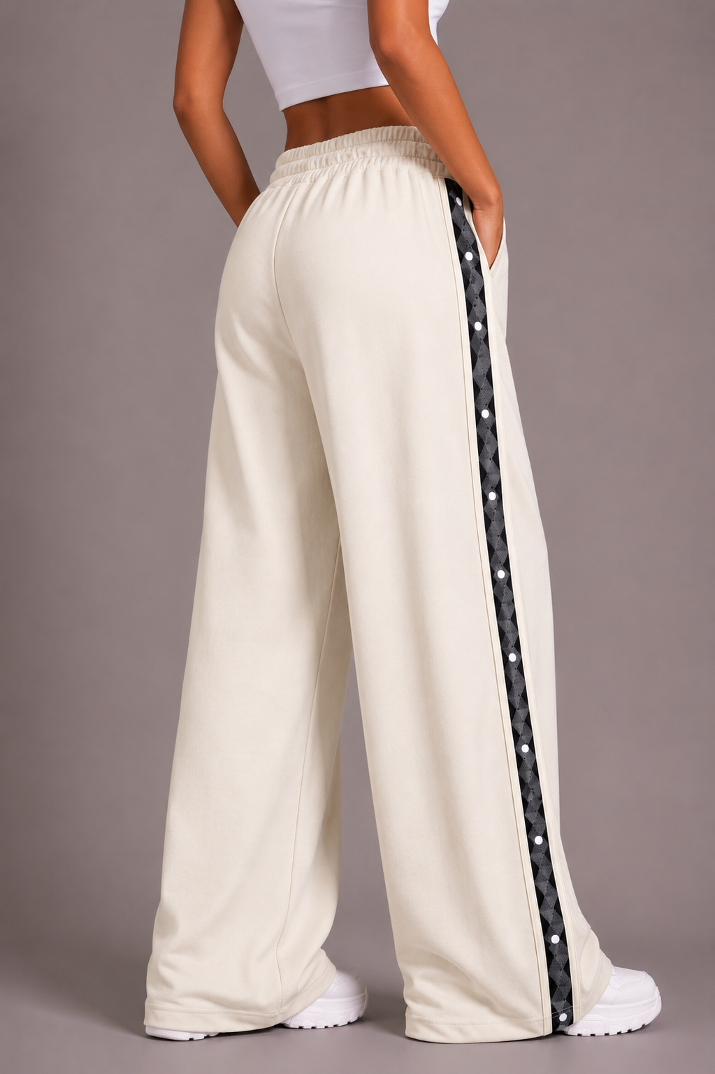 Side-Stripe Wide-Leg Pants