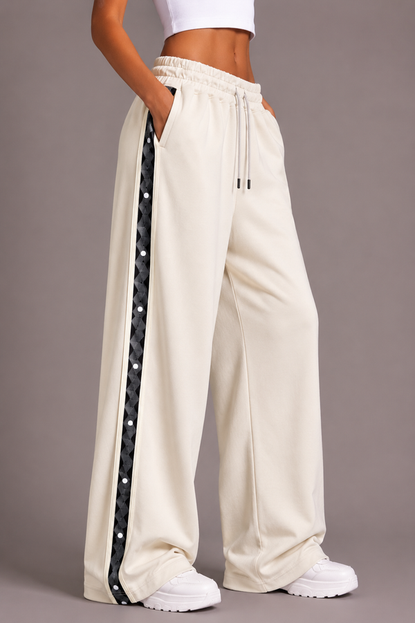 Side-Stripe Wide-Leg Pants