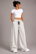 Side-Stripe Wide-Leg Pants